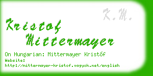 kristof mittermayer business card