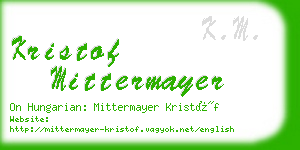 kristof mittermayer business card